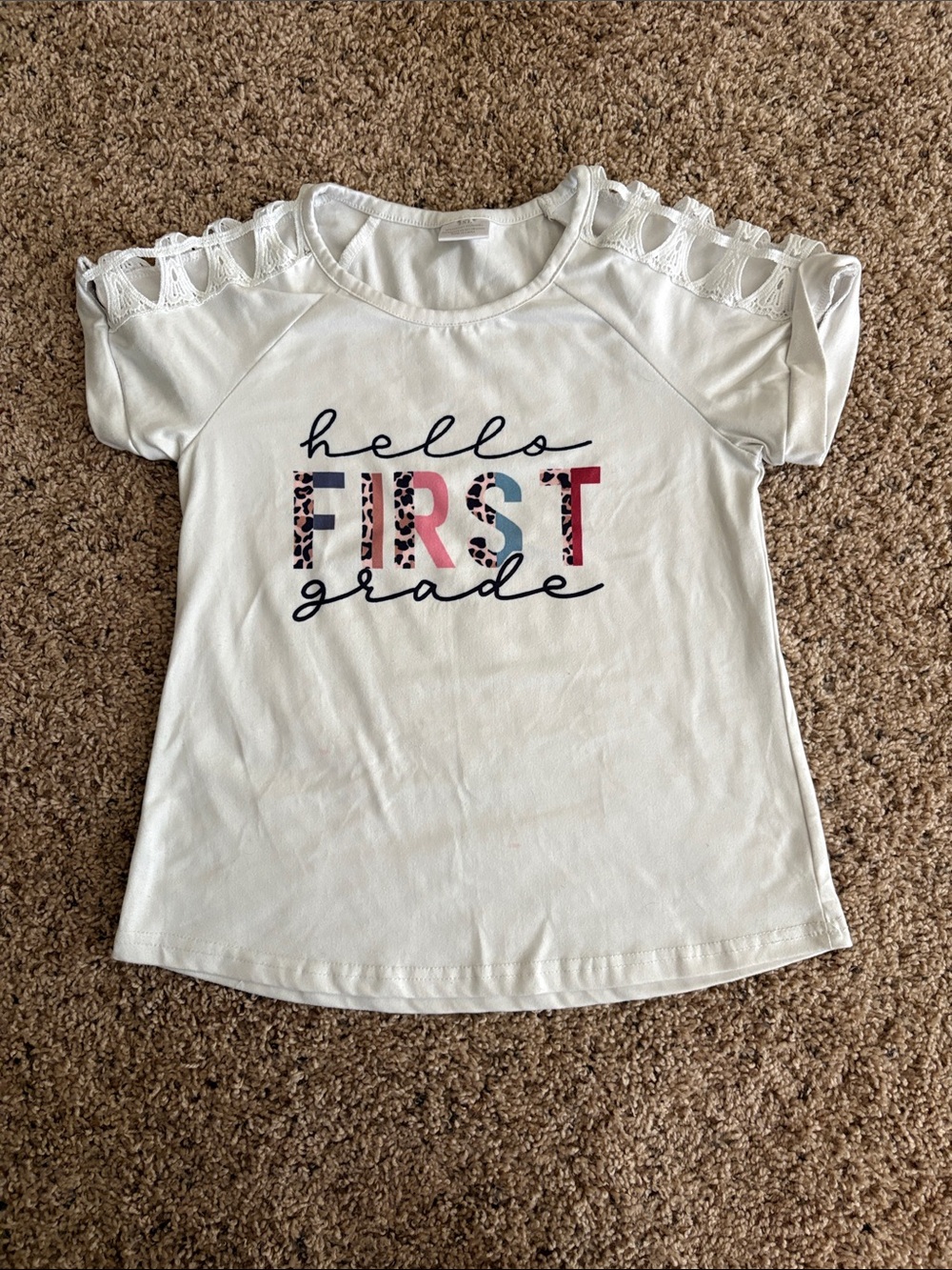 Hello First Grade Girls' White Short Sleeve Tee